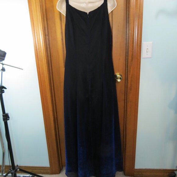 Betsy & Adam by Jaslene Metallic Navy Blue Lined Maxi Sleeveless Size 14W - Picture 7 of 9